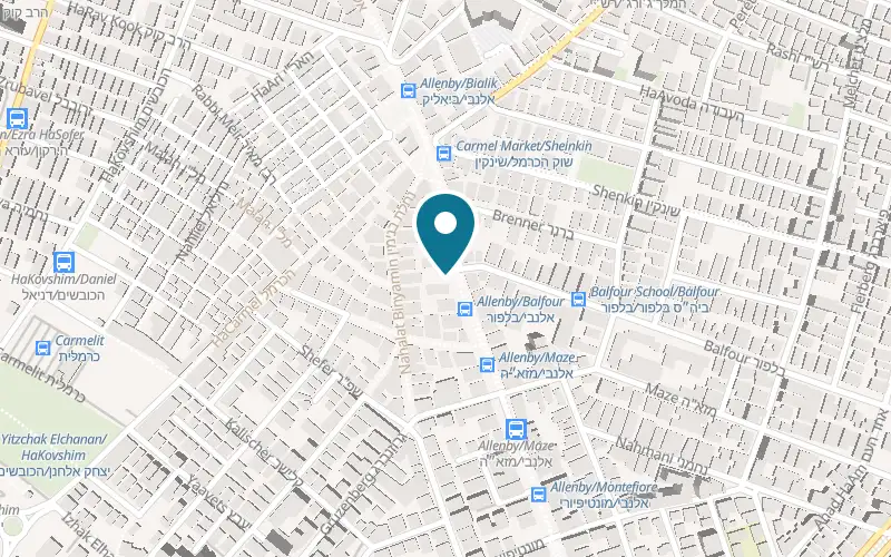 Map showing Shoham 72 at 72 Allenby Street, Tel Aviv-Yafo