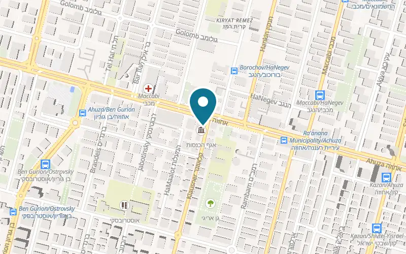 Map showing SimPhone at 2 Klausner Street, Ra'anana