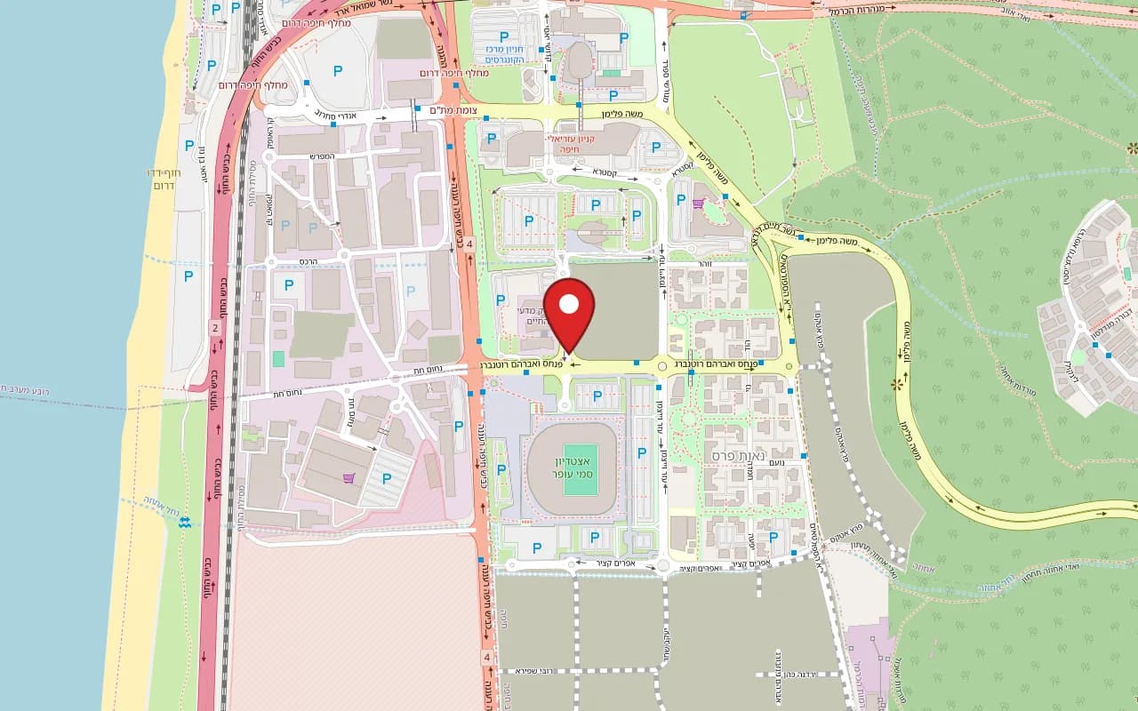 Map showing Sinta Bar at Life Sciences Park building, 1 Netiv HaOr, Haifa
