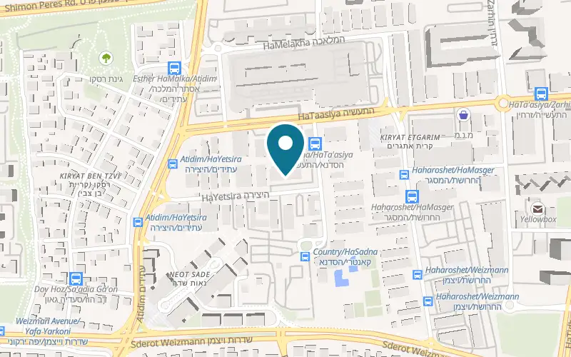 Map showing Sky Jump at 2 HaYetsira Street, Ra'anana