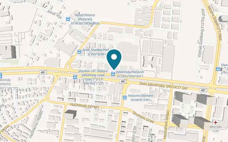 Map showing Stereo Star at 100 Jabotinsky Road, Petah Tikva