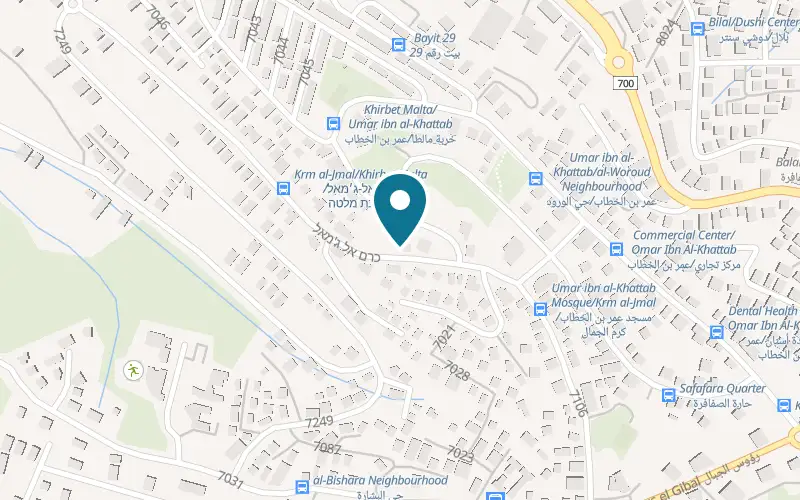 Map showing Sugar Cafe at 48 Karm al-Jamal Street, Nazareth