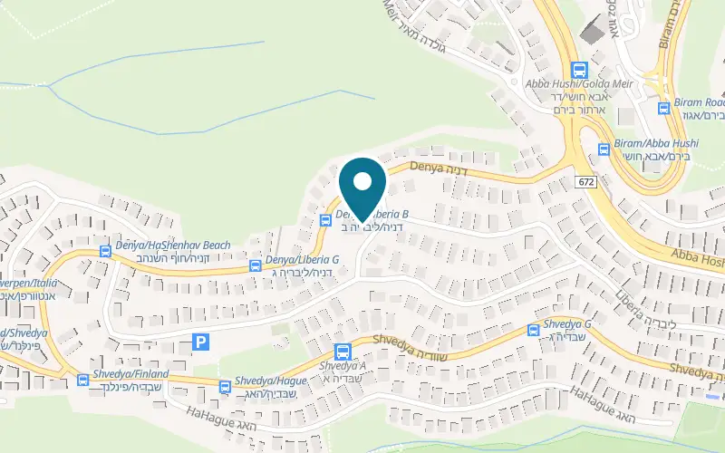Map showing Sushi Denya at 2 Liberia Street, Denya, Haifa