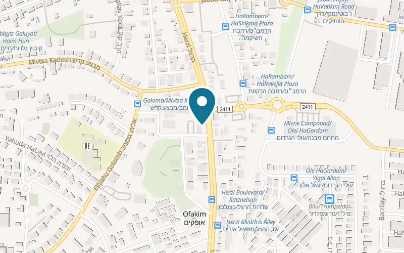 Map showing Sweet Flower at 38 Herzl Boulevard, Ofakim