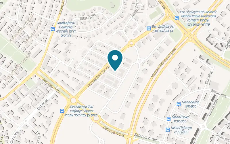 Map showing Taglio Pizza at 3 Marty Davis Street, Ashkelon