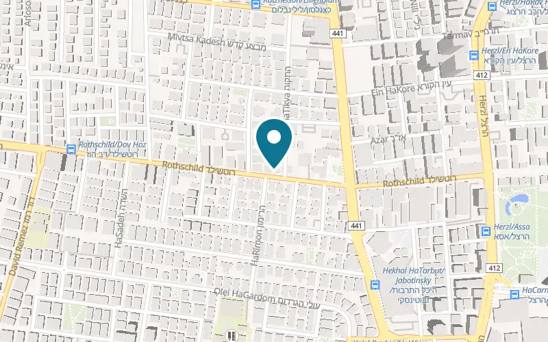 Map showing Tamar Flowers at 64 Rothschild Boulevard, Rishon LeZion