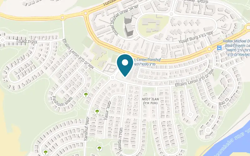 Map showing TARGET Hybrid Fitness at 112 Efraim Laron Street, Peretz Center, Pelah 7, Beer Sheva