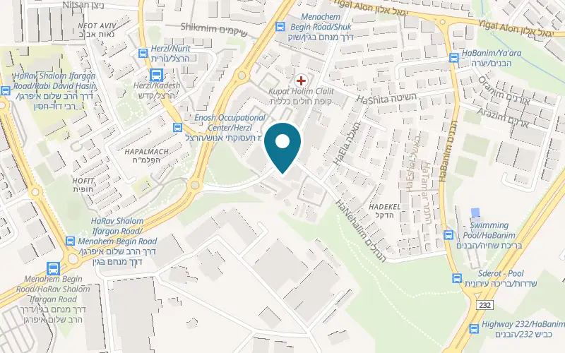 Map showing Tovale BaIr at 23 Ben Yehuda Street, Sderot