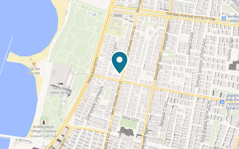 Map showing Tovi Farber at 173 Ben Yehuda Street, Tel Aviv-Yafo