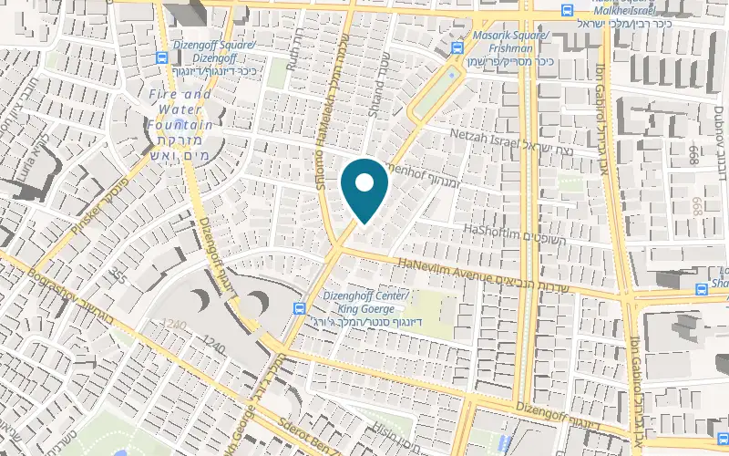 Map showing Toysim at 74 HaMelekh George Street, Tel Aviv-Yafo