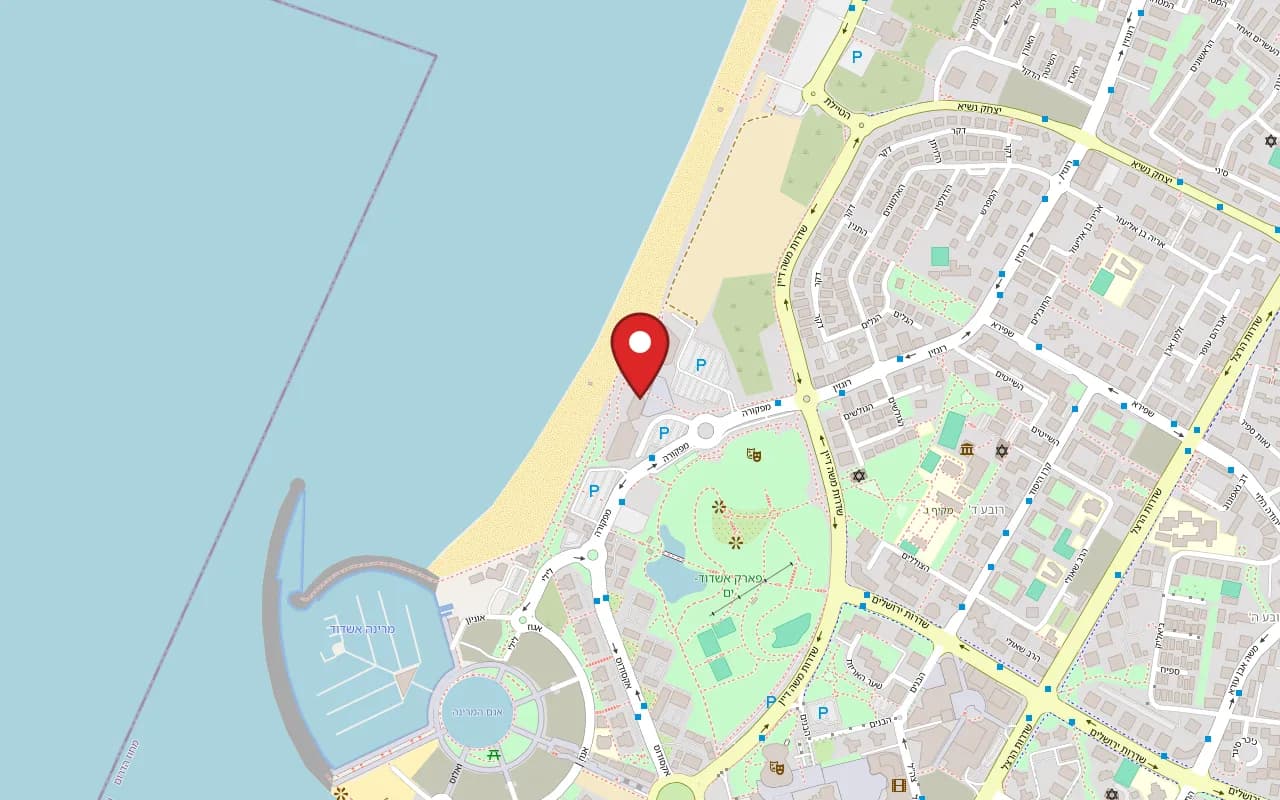 Map showing Trio at 9 Mafkura Street, Hof HaKshatot (Arches Beach), Ashdod