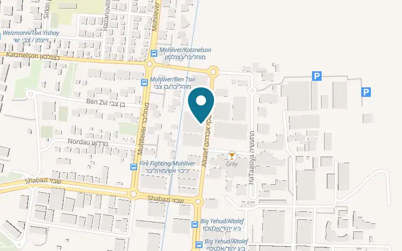 Map showing Tsemed Service Center at 19 Altalef Street, Yehud