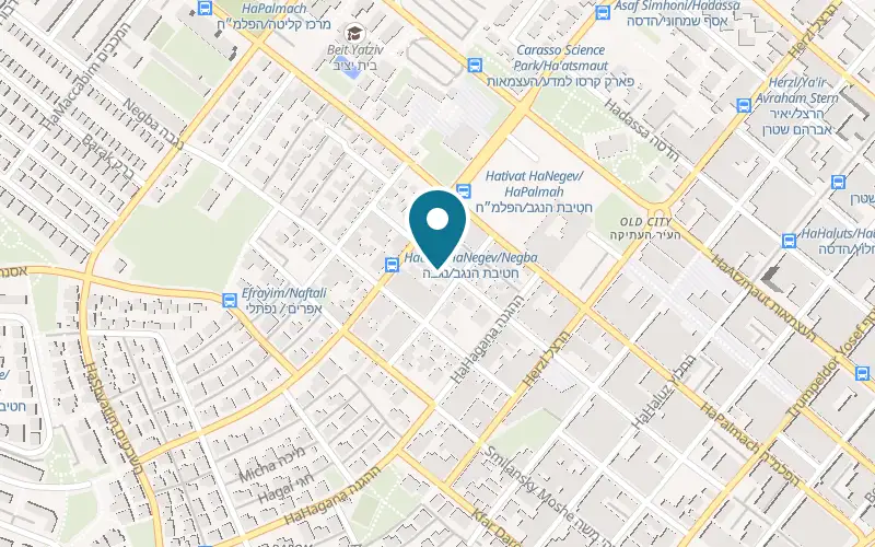 Map showing Tzalmania at 63 HaAvot Street, Beer Sheva