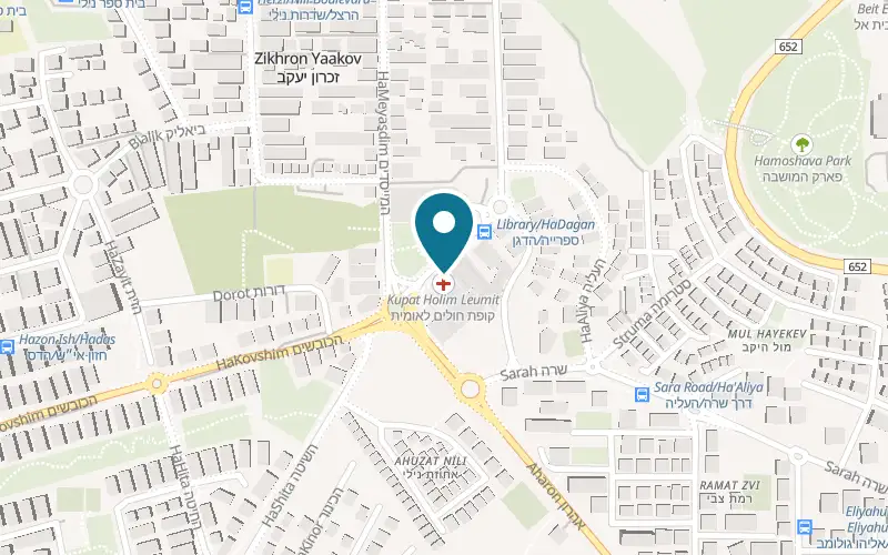 Map showing Uma Young at 2 HaDagan Street, Zichron Yaakov