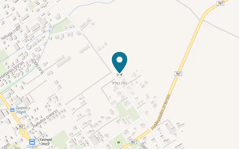 Map showing Villa BaGalil at Moshava Yavne'el, Yavne'el