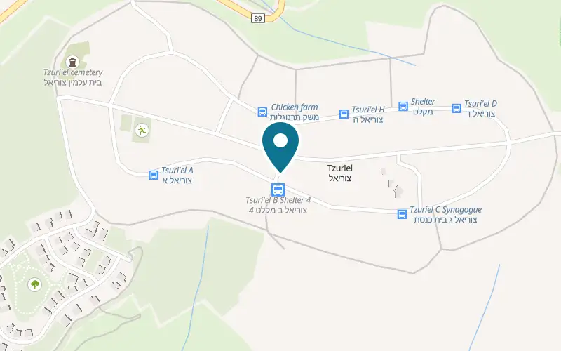 Map showing Villa Martin at Moshav Tzuriel, Tzuriel