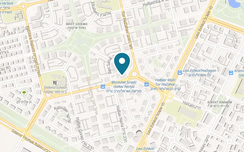 Map showing W-Gym Rishon LeZion at 15 Moreshet Israel Street, Rishon LeZion