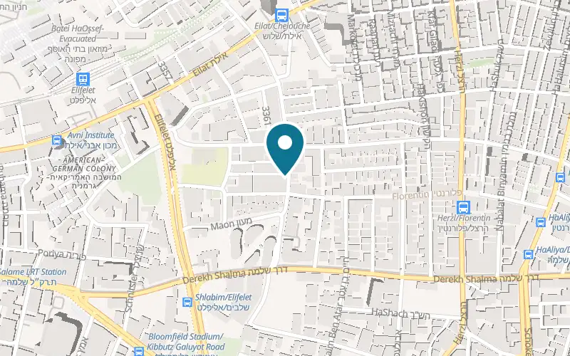 Map showing Y-Print at 64 Abarbanel Street, Tel Aviv-Yafo