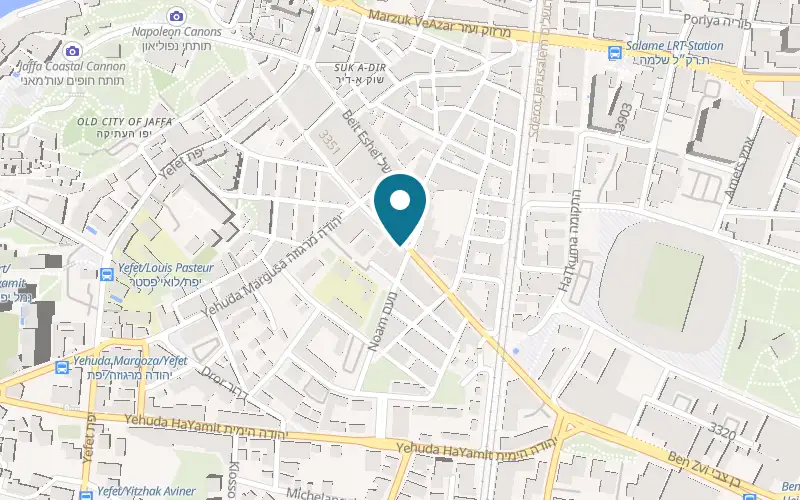 Map showing Yaffa Knafeh at 24 Olei Zion Street, Tel Aviv-Yafo