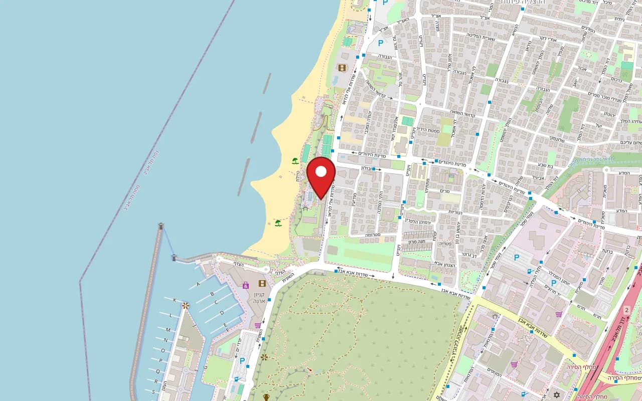 Map showing Yam 7 at 122 Ramat Yam Street, Dan Accadia hotel complex, Herzliya Pituach, Herzliya