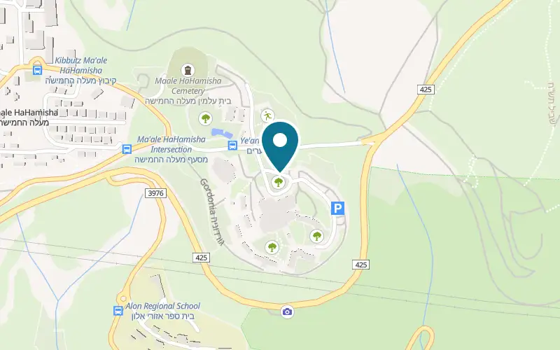 Map showing Yearim Hotel at Kibbutz Ma'ale HaHamisha, Ma'ale HaHamisha
