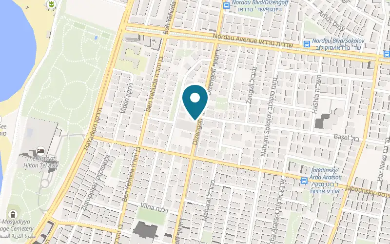 Map showing 223 Bar at 223 Dizengoff Street, Tel Aviv-Yafo