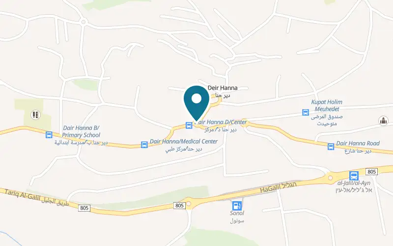 Map showing Abu al-Hof Sweets at Plus code V968+P8X, Deir Hanna, Deir Hanna