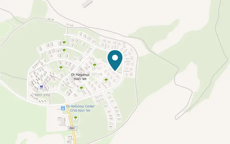 Map showing Achuzat Nof Harashbi at Or HaGanuz, Merom HaGalil, Or HaGanuz
