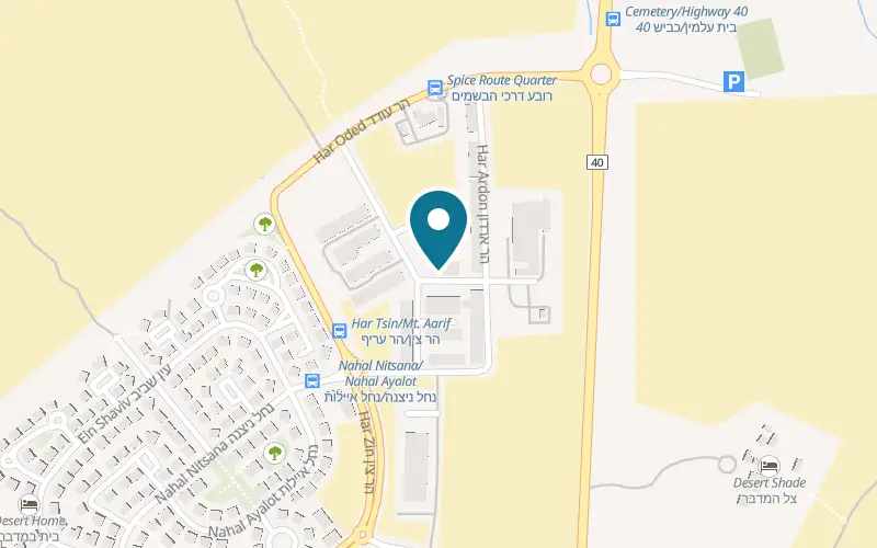 Map showing Adama Hotel at 7 Har Kirton Street, Mitzpe Ramon