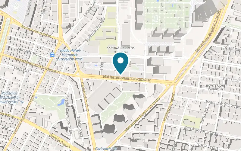 Map showing Adar Audio at 107 HaHashmonaim Street, Tel Aviv-Yafo