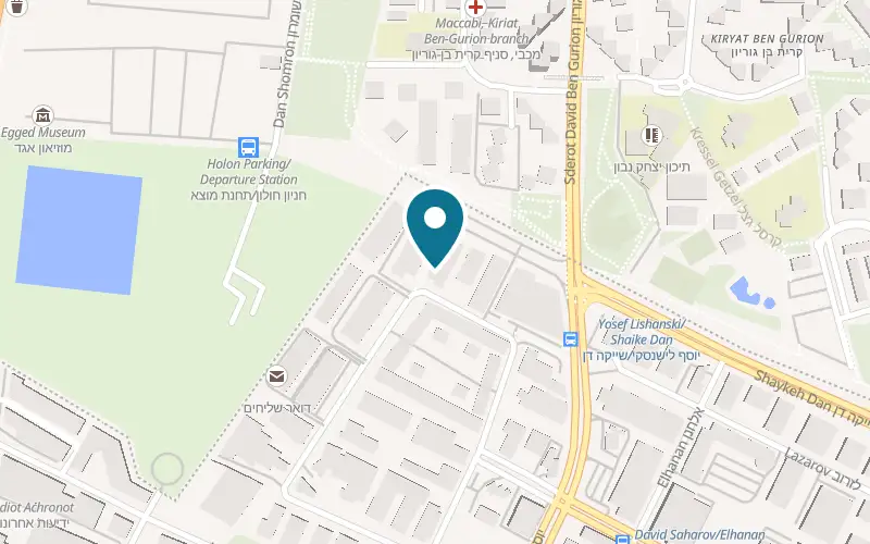 Map showing Adar HaRechev Garage at 14 Eliyahu Eitan Street, Rishon LeZion