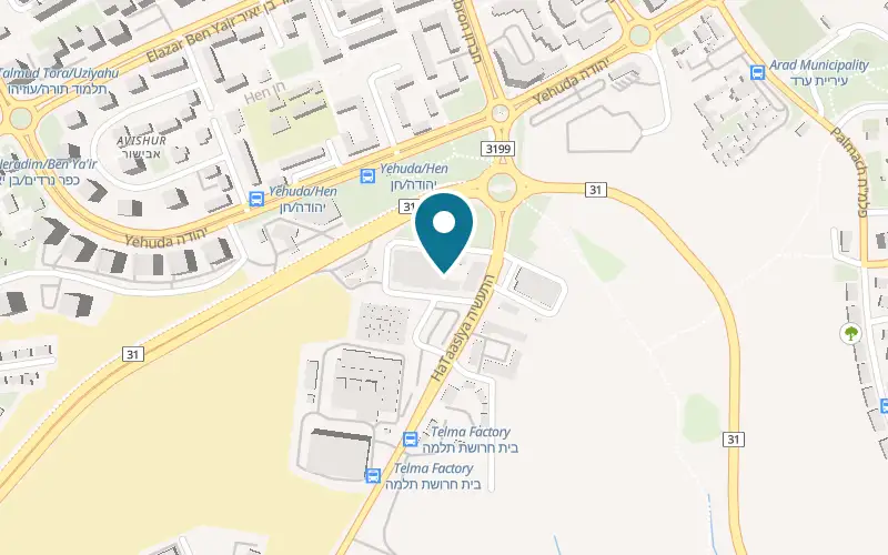 Map showing Adela BaShuk at 6 HaTaasiya Street, the municipal market, Arad