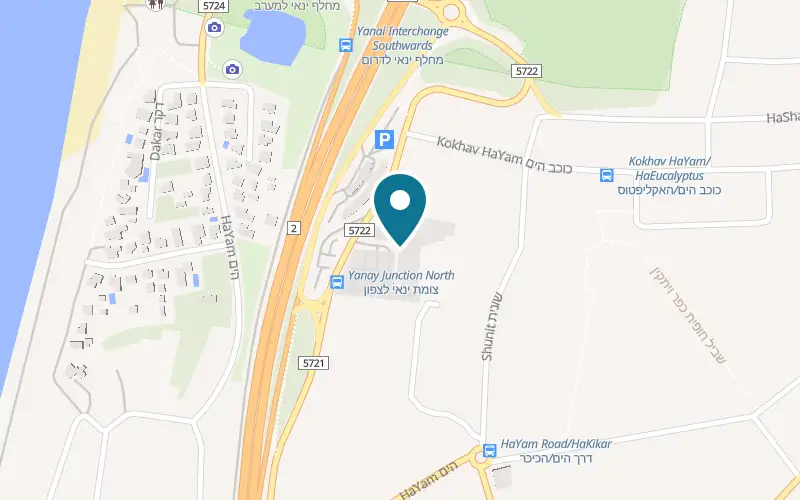 Map showing ADVA Boutique Hotel at M HaDerech complex, by the Beit Yanai interchange, Kfar Vitkin