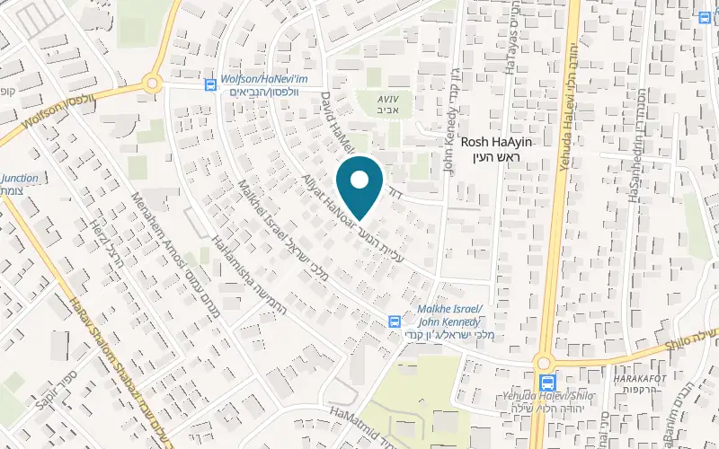 Map showing Afek Winery at 14 Aliyat HaNoar Street, Rosh HaAyin