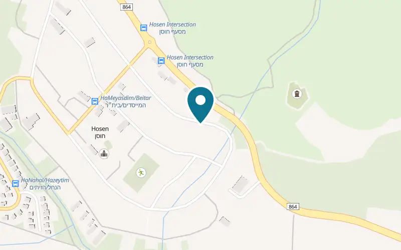 Map showing Agadat HaKesem at Moshav Hosen, Hosen