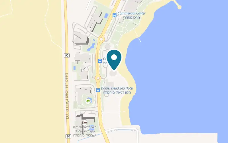 Map showing Agadir Dead Sea at Ein Bokek, Dead Sea, Neve Zohar