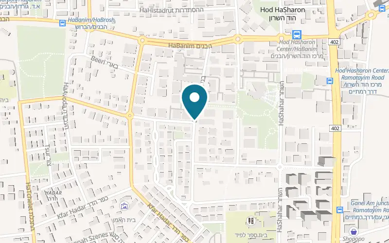 Map showing Agnes Pub at 4 Bnei Brit Street, Hod HaSharon