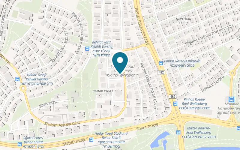 Map showing Ahavat HaChai Veterinary Center at 9 Yad HaMaavir Street, Tel Aviv-Yafo