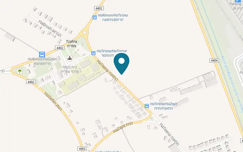 Map showing Ahuza 14 at Moshav Tzafria, Tzafria