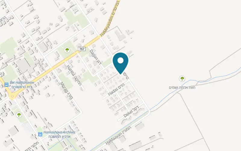 Map showing Ahuzat HaMishkan at Tayeset HaGalil Street, Yavne'el