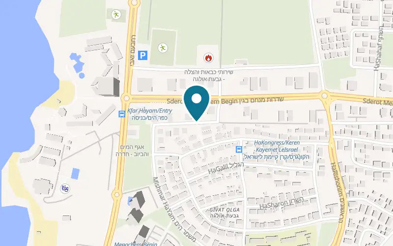 Map showing Ahuzat Shaul Seaside at 20 HaShaldag Street, Givat Olga, Hadera