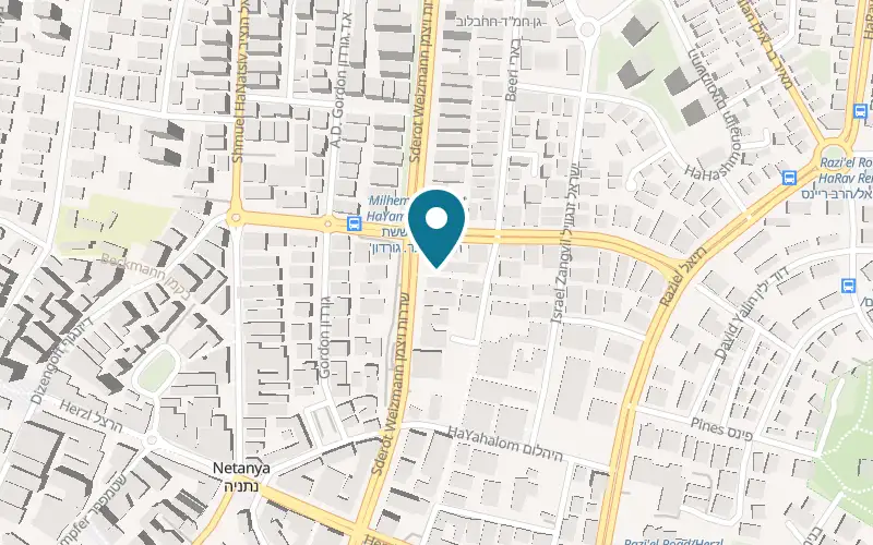 Map showing Akuna Matata at 24 Weizmann Boulevard, Netanya
