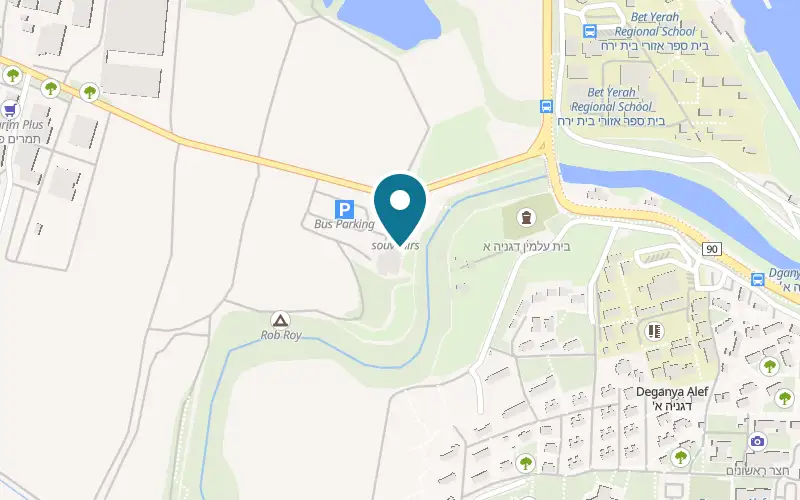 Map showing Al HaNahar at Yardenit complex, Kvutzat Kinneret, Kvutzat Kinneret