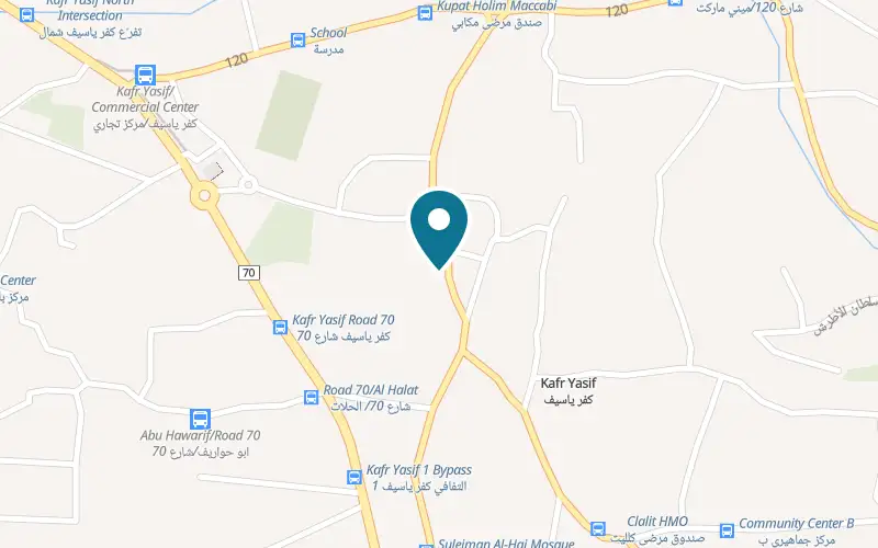 Map showing Al-Waleed Al-Asli Sweets at Inside the village, Kafr Yasif