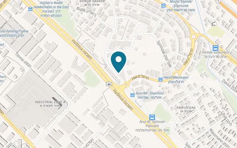 Map showing Albert at 43 HaAliya HaShniya Street, Azor