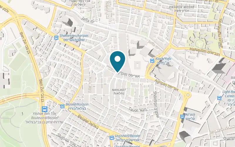 Map showing Alma Soups, Mahane Yehuda at 109 Agripas Street, Mahane Yehuda market, Jerusalem