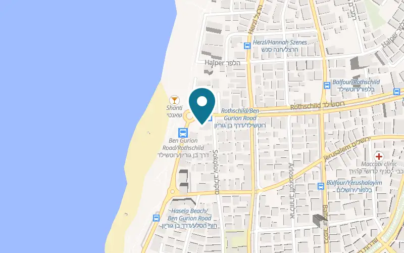 Map showing Almera Hotel at 2 Rothschild Street, Bat Yam