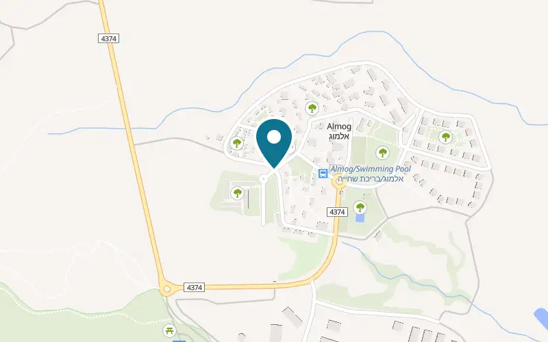 Map showing Almog Holiday Village at Kibbutz Almog, Almog