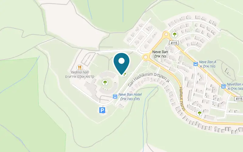 Map showing Almond Hotel at 1 HaShayara Street, Neve Ilan, Neve Ilan