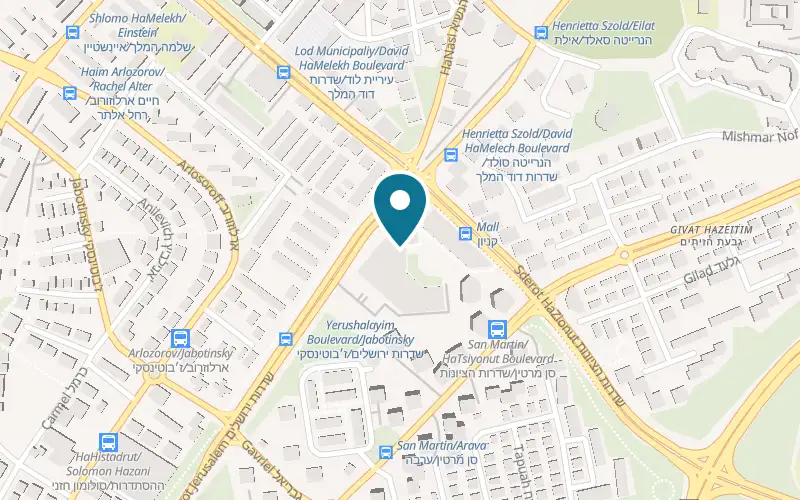 Map showing April Flowers at 1 HaZionut Boulevard, Lod